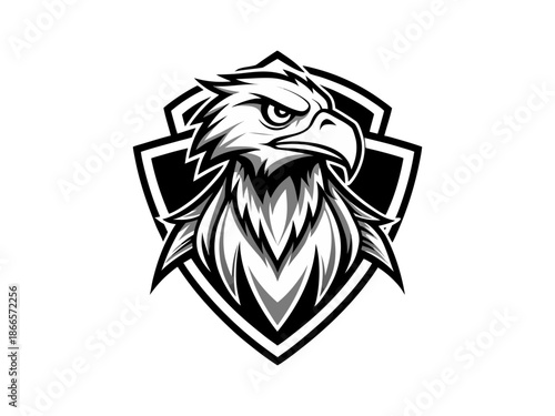 Eagle Head Mascot Shield Logo for Sports Teams