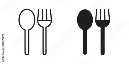 Spoon and Fork icons for Graphic Design Projects and web designs