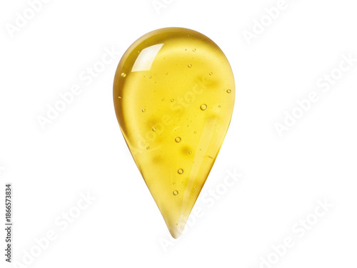 Golden liquid droplet with bubbles