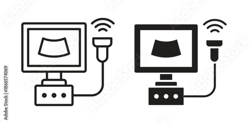Ultrasonography icons for Graphic Design Projects and web designs