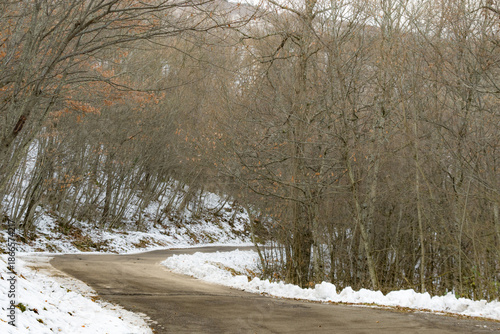 Wallpaper Mural Strada di montagna in appennino con la neve Torontodigital.ca