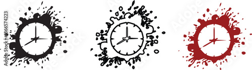 Set of clock icons. Clock, time.