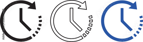 Set of clock icons. Clock, time.