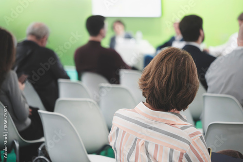 Wallpaper Mural Business woman at business conference or presentation in conference room Torontodigital.ca