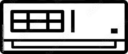 Air conditioner unit icon for cooling appliance symbol. Minimalist outline style. Vector illustration for app, web design, infographic