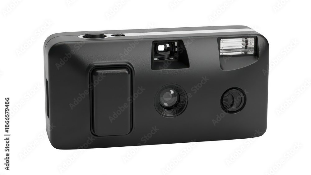 Fototapeta premium Disposable camera isolated on transparent background