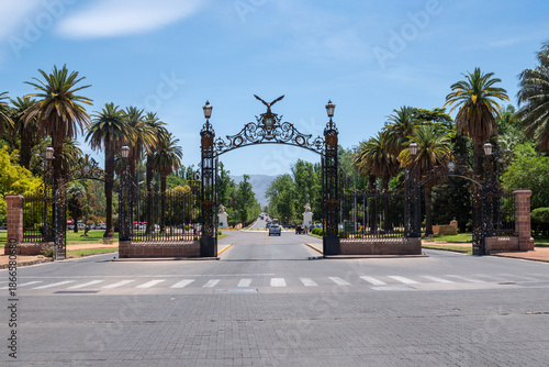 View of the beautiful gate to the entrance to General San Martin Park - Mendoza, Argentina