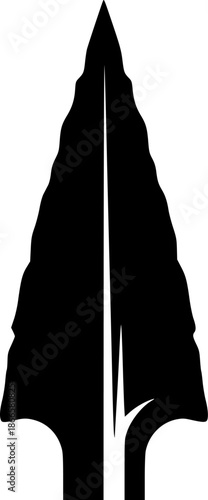 Black vector silhouette arrowhead illustration template
