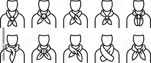 10 scarf tying styles: a visual guide to different neck scarf knots and fashionable wearing methods for diverse looks and outfits