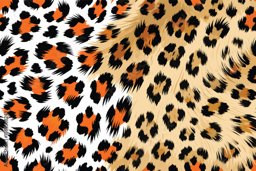 Vibrant African leopard print pattern showcasing animal fur and skin in an abstract design