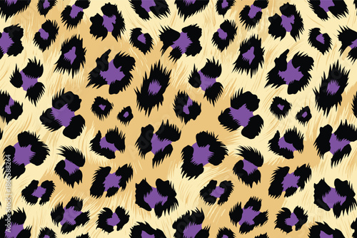 Vibrant African leopard print pattern featuring animal fur and skin in an abstract design inspired by African wildlife