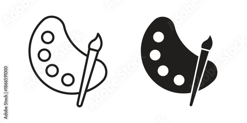 Brush and Palette icons or logo isolated sign symbol vector illustration - high quality black style vector icons