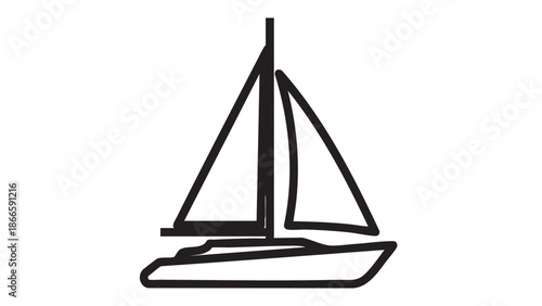Sailboat illustration on a clean white background