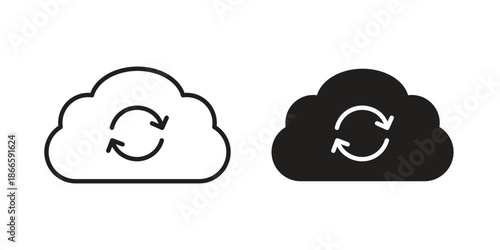 Cloud sync icons or logo isolated sign symbol vector illustration - high quality black style vector icons