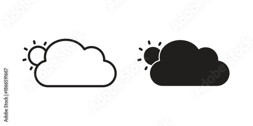 Cloudy Day icons or logo isolated sign symbol vector illustration - high quality black style vector icons