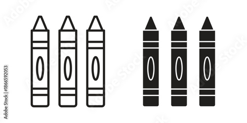 Crayon icons or logo isolated sign symbol vector illustration - high quality black style vector icons