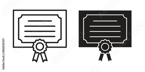 Diploma icons or logo isolated sign symbol vector illustration - high quality black style vector icons
