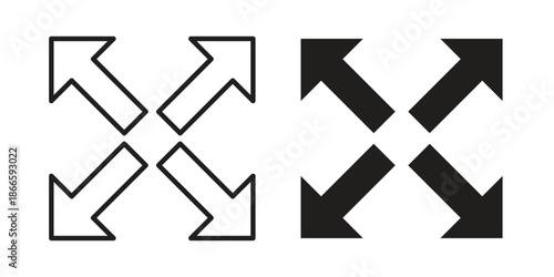 Expand icons or logo isolated sign symbol vector illustration - high quality black style vector icons