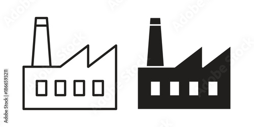 Factory icons or logo isolated sign symbol vector illustration - high quality black style vector icons