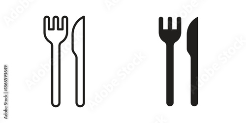Fork and Knife icons or logo isolated sign symbol vector illustration - high quality black style vector icons