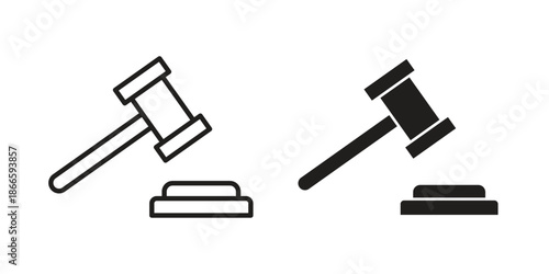 Gavel icons or logo isolated sign symbol vector illustration - high quality black style vector icons