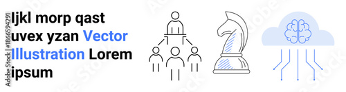 Business planning, AI integration, decision making, team management, technology systems, cloud innovation. Hierarchy lineage, chess knight brain cloud connection. Leadership and AI integration