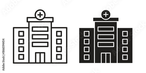 Hospital icons or logo isolated sign symbol vector illustration - high quality black style vector icons