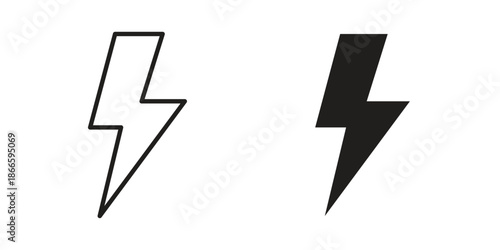 Lightning bolt icons or logo isolated sign symbol vector illustration - high quality black style vector icons