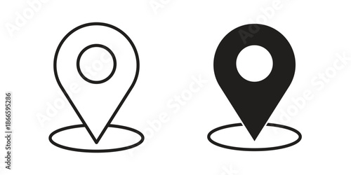 Location pin icons or logo isolated sign symbol vector illustration - high quality black style vector icons