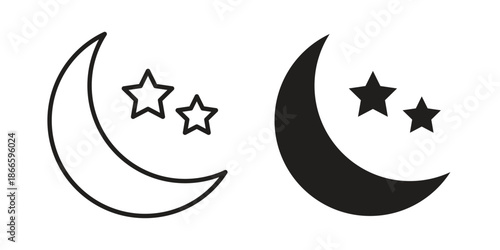 Moon icons or logo isolated sign symbol vector illustration - high quality black style vector icons