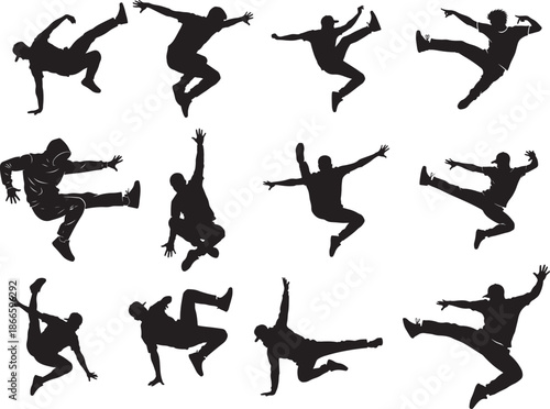 Street Dancer Silhouette on White Background