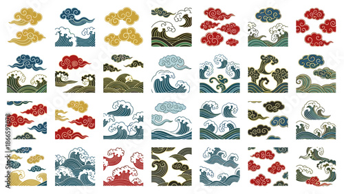 Collection of colorful floral and abstract designs