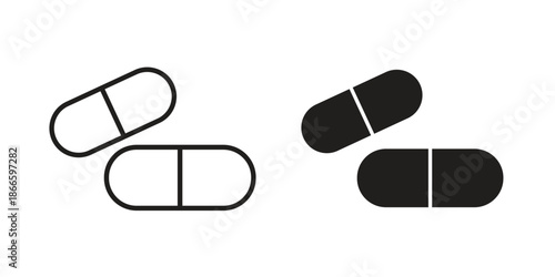Pill icons or logo isolated sign symbol vector illustration - high quality black style vector icons