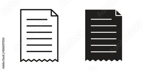 Receipt icons or logo isolated sign symbol vector illustration - high quality black style vector icons
