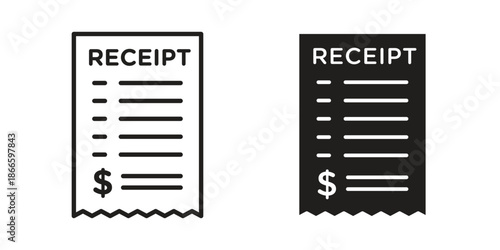 Receipt icons or logo isolated sign symbol vector illustration - high quality black style vector icons