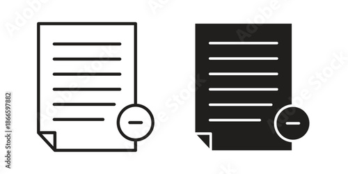 Remove document icons or logo isolated sign symbol vector illustration - high quality black style vector icons
