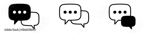 Chat Speech Bubble Icons Set for Messaging, Communication and Conversation
