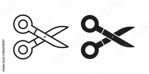 Scissor icons or logo isolated sign symbol vector illustration - high quality black style vector icons