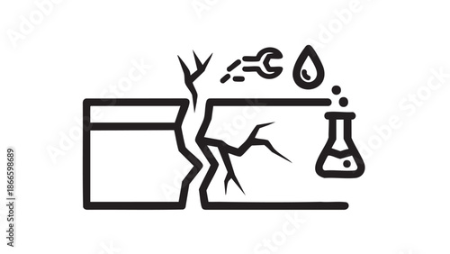 Chemical Reaction and Industrial Process Illustration