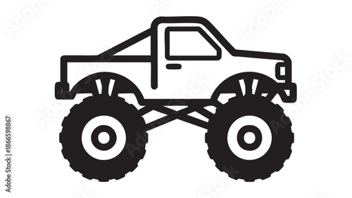A large monster truck illustration on a white background viewed from the side