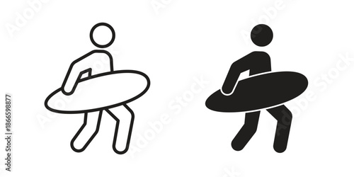Surfer icons or logo isolated sign symbol vector illustration - high quality black style vector icons