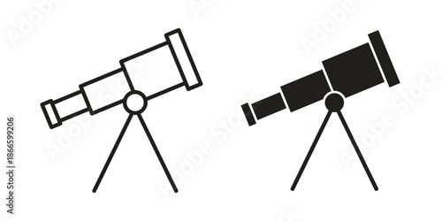 Telescope icons or logo isolated sign symbol vector illustration - high quality black style vector icons