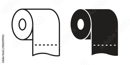 Toilet Paper icons or logo isolated sign symbol vector illustration - high quality black style vector icons