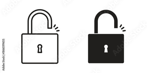 Unlock icons or logo isolated sign symbol vector illustration - high quality black style vector icons