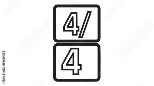 Simple graphic illustration of stacked fraction symbols on a plain white background