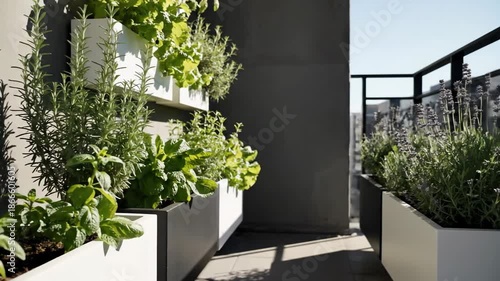 Wallpaper Mural A serene and modern vertical garden on a balcony, perfect for urban gardening and sustainable living. Torontodigital.ca