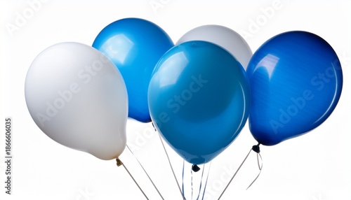 White And Blue Balloon Isolated