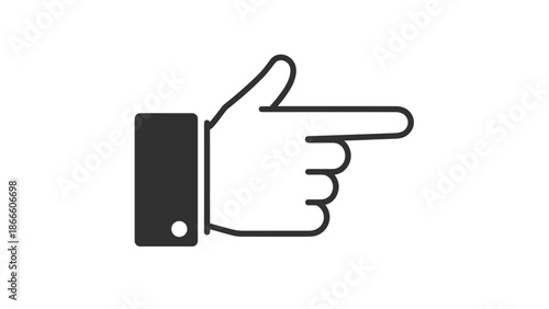 Hand Pointing Right Icon - Directional Gesture Symbol for UI Navigation  Next Step.