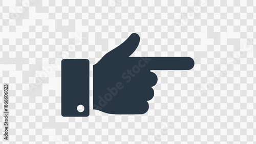 Hand Pointing Right Icon Directional Gesture Symbol Flat Design Pointer Element.