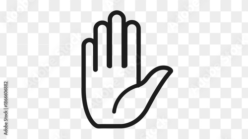Stop Hand Gesture Icon Vector. Warning Refusal No Entry Symbol UI Design Element.